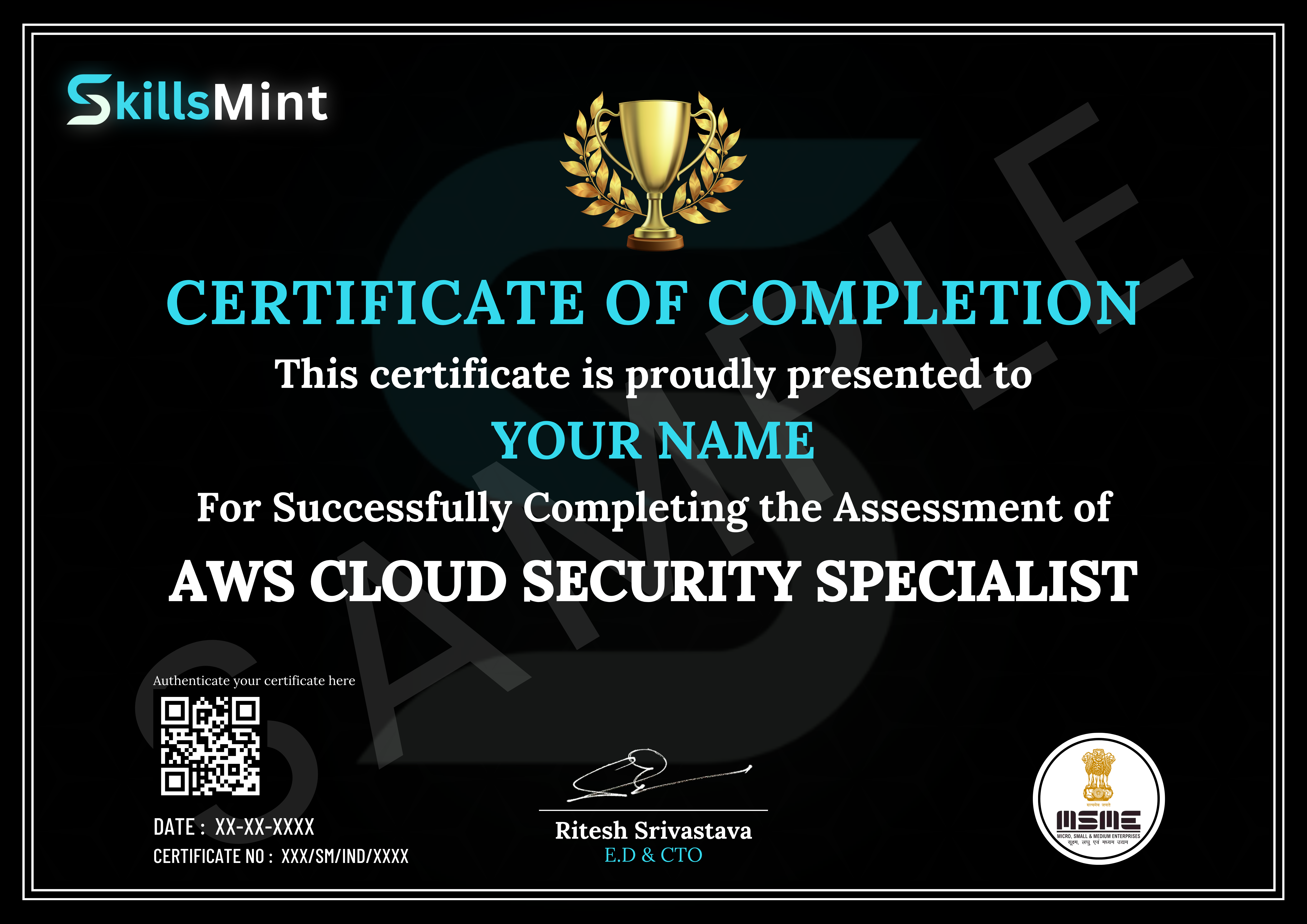 Sample certificate preview