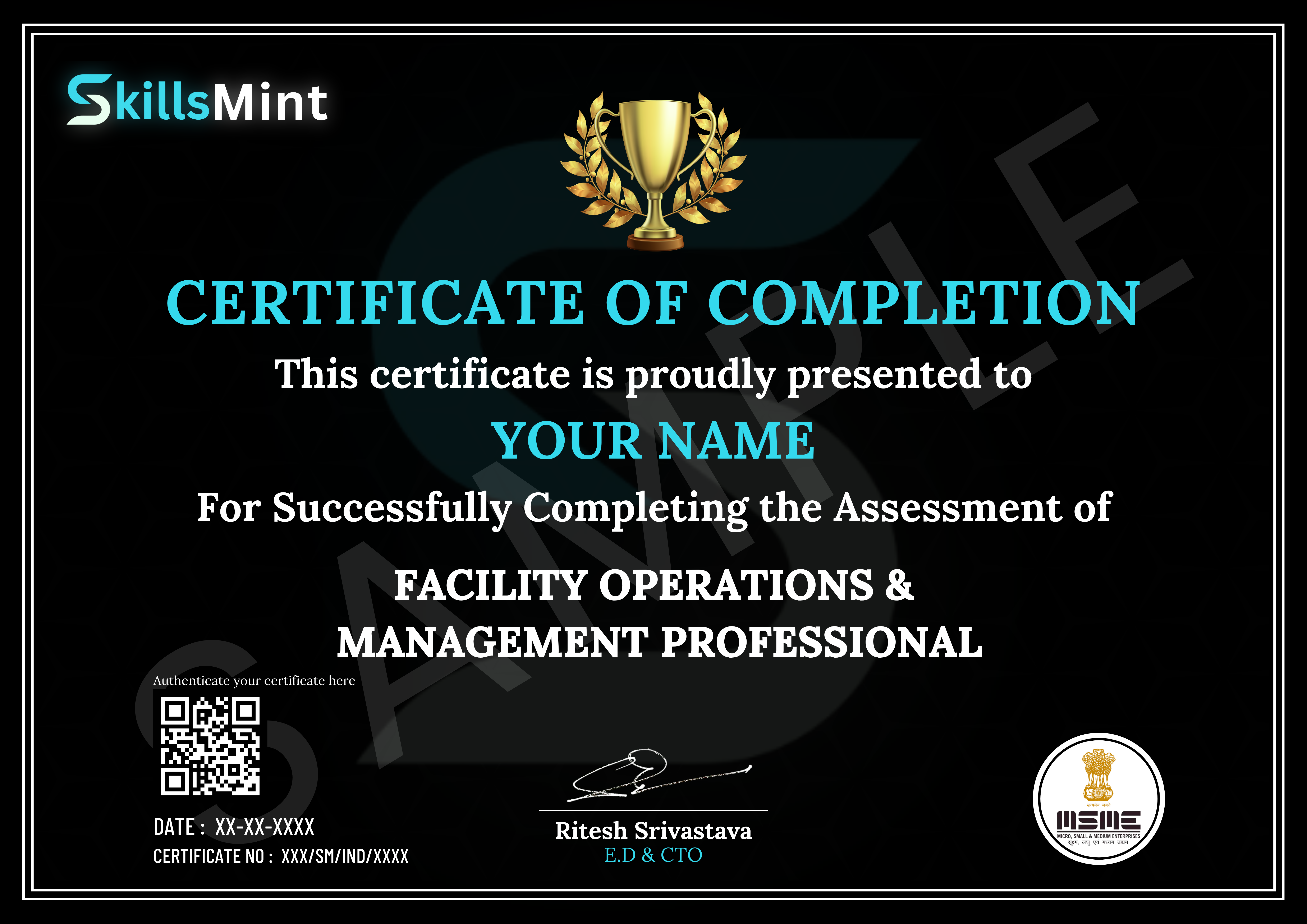 Sample certificate preview