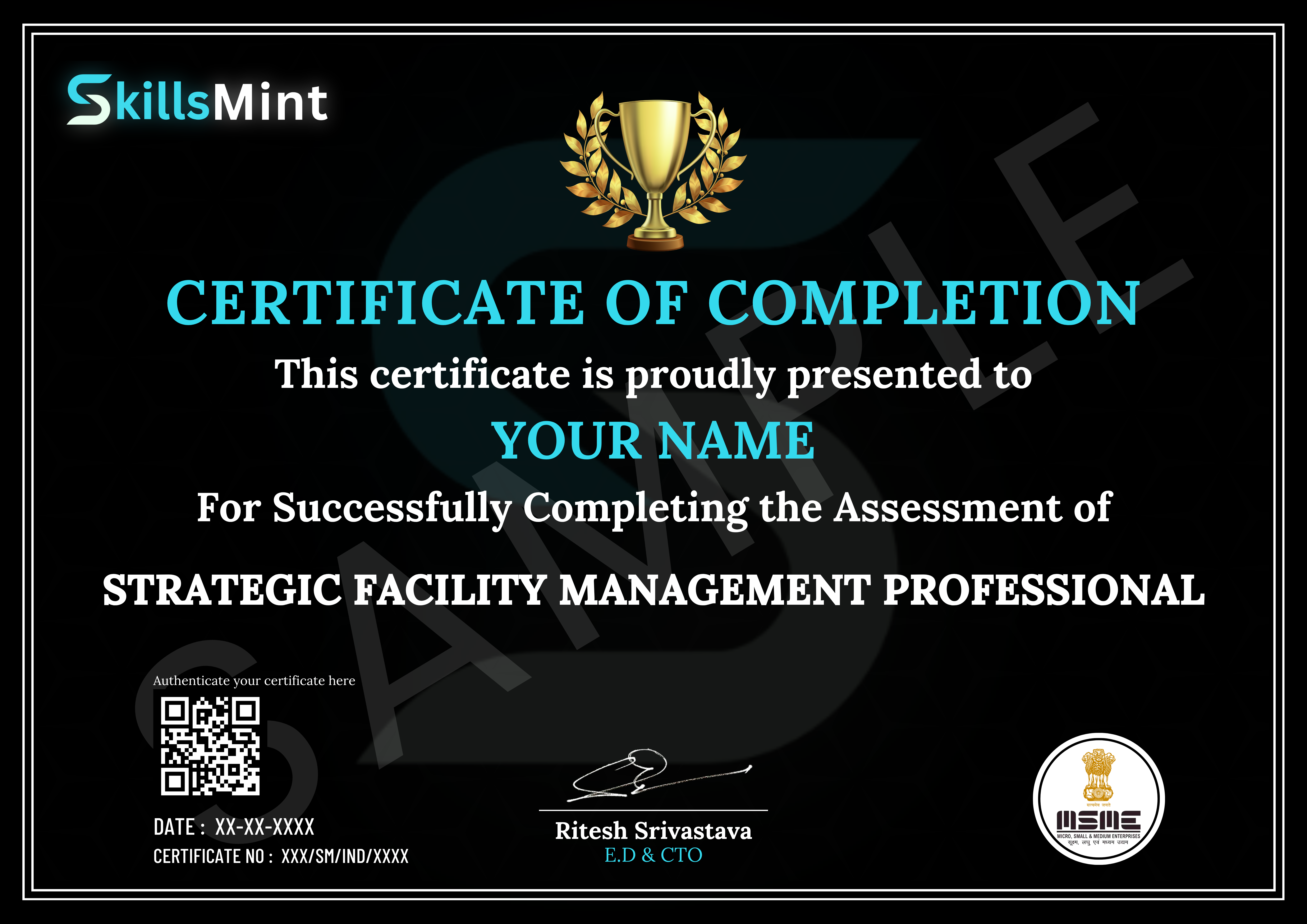 Sample certificate preview