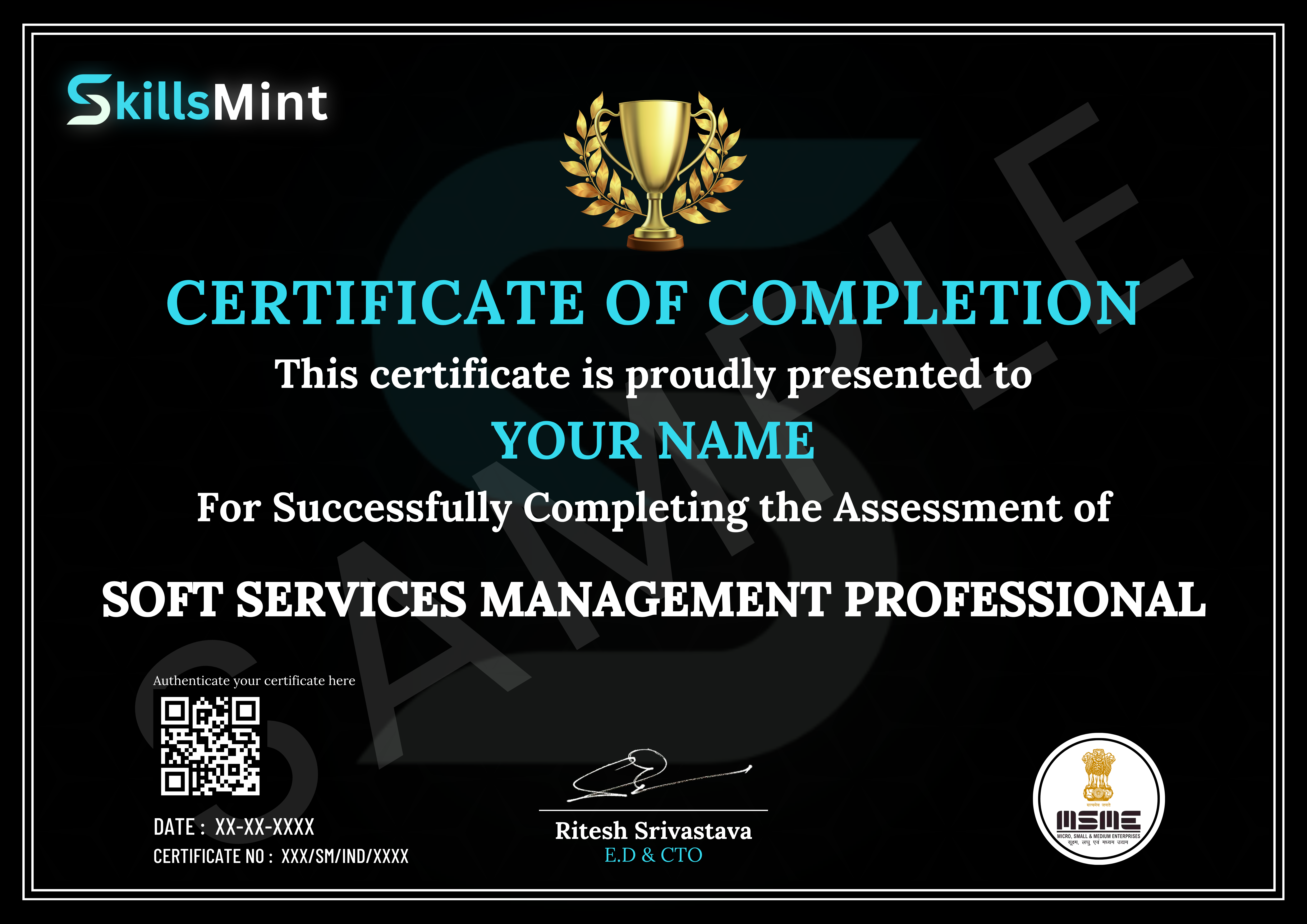 Sample certificate preview