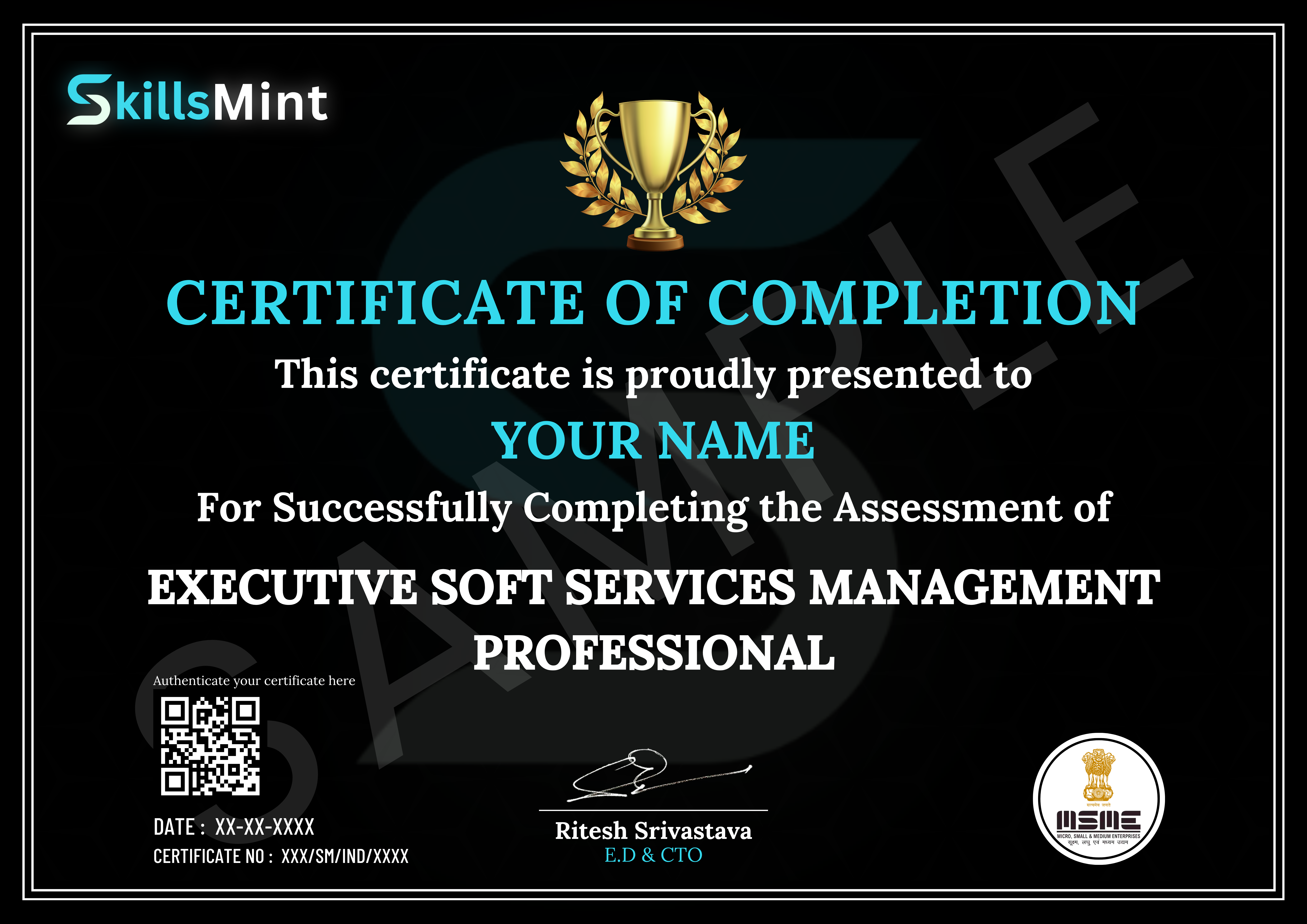 Sample certificate preview