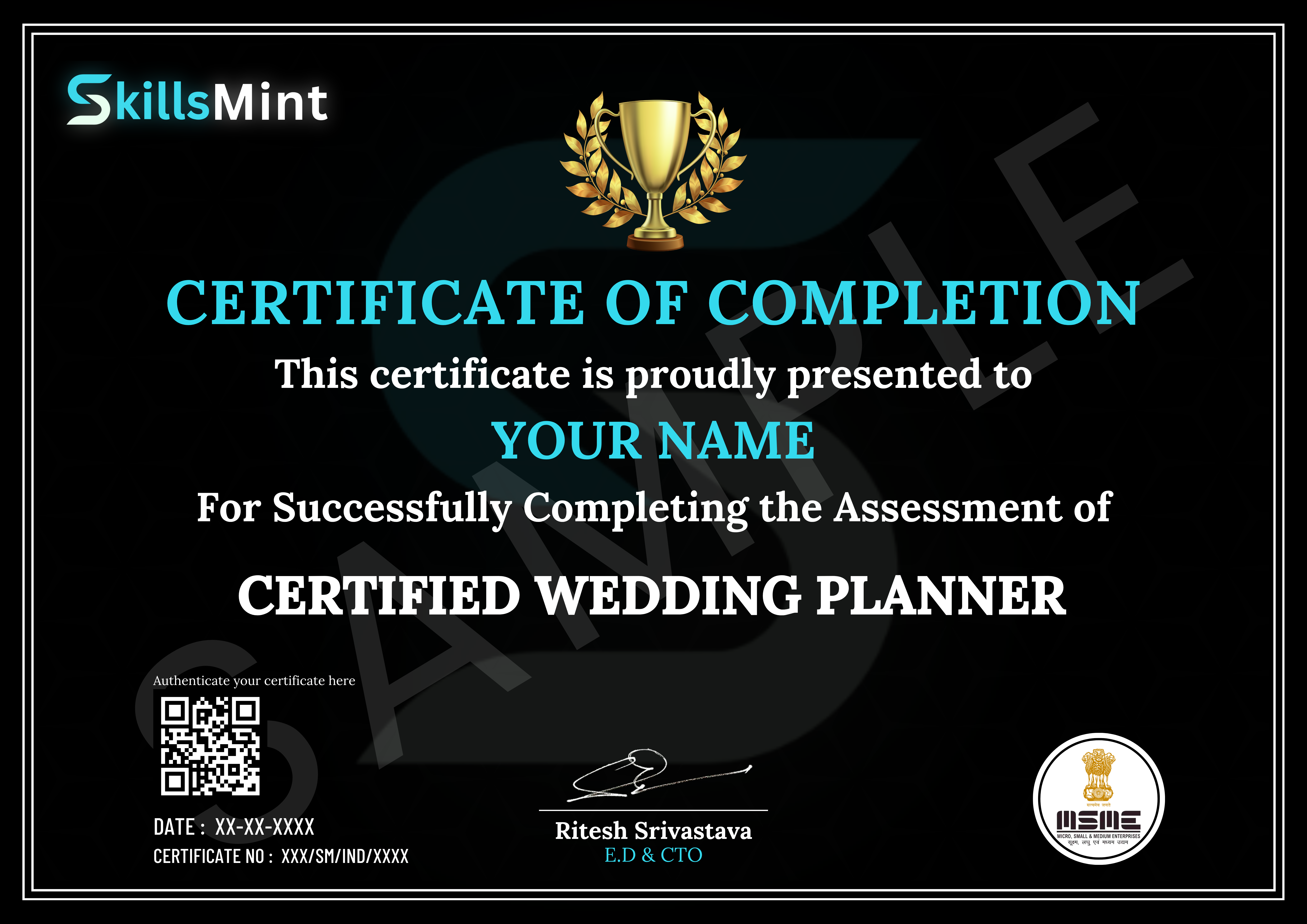 Sample certificate preview