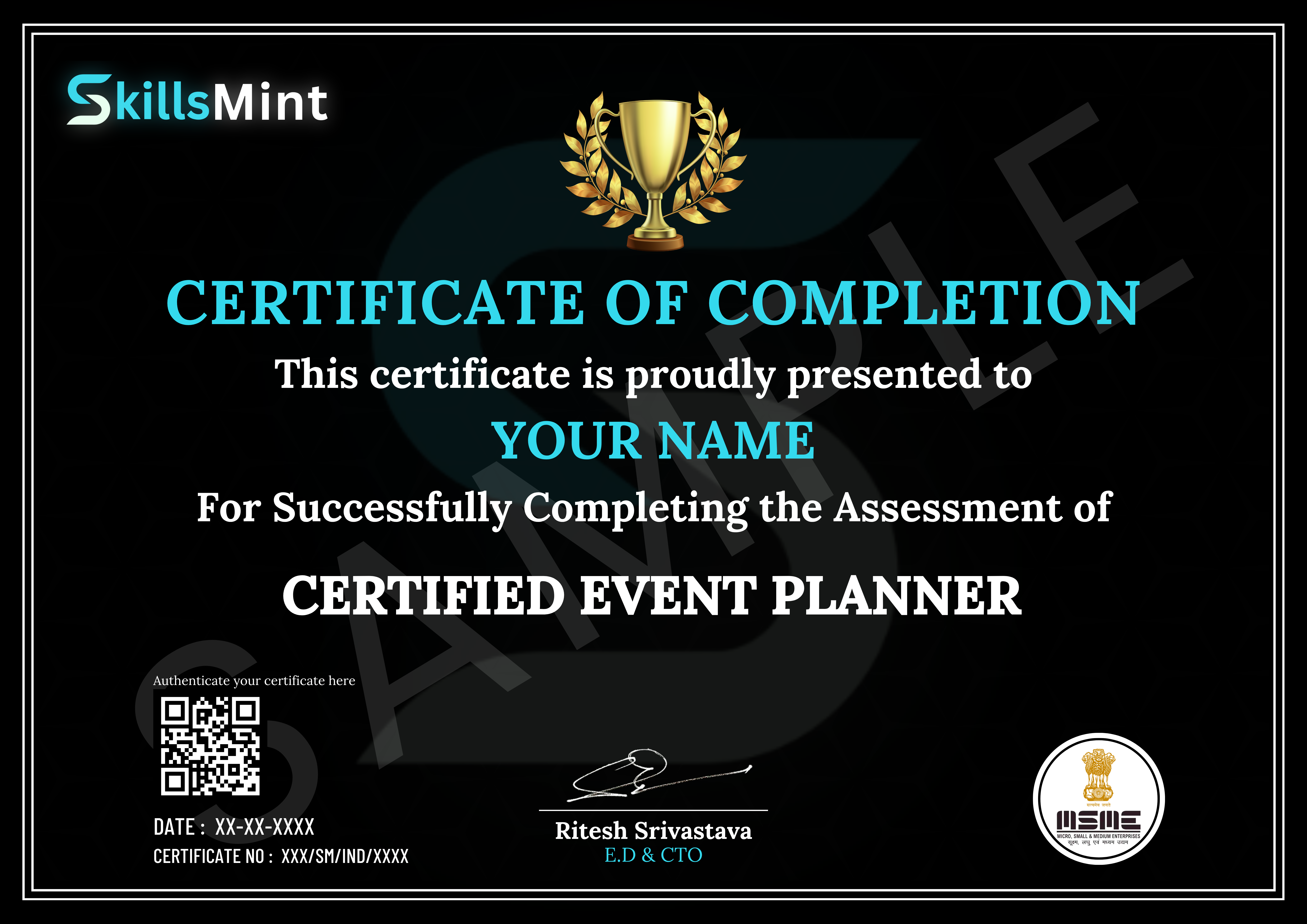 Sample certificate preview