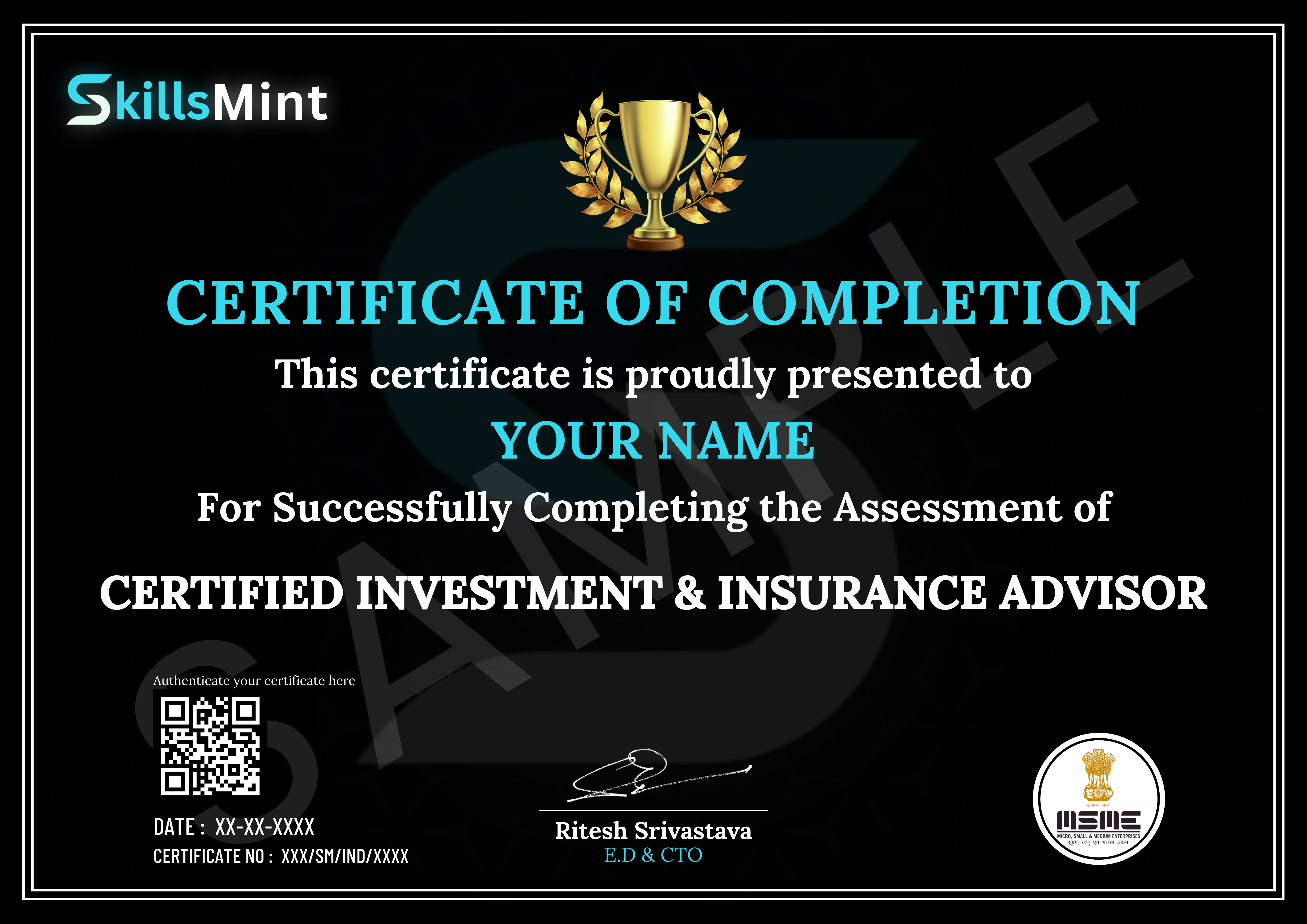 Sample certificate preview