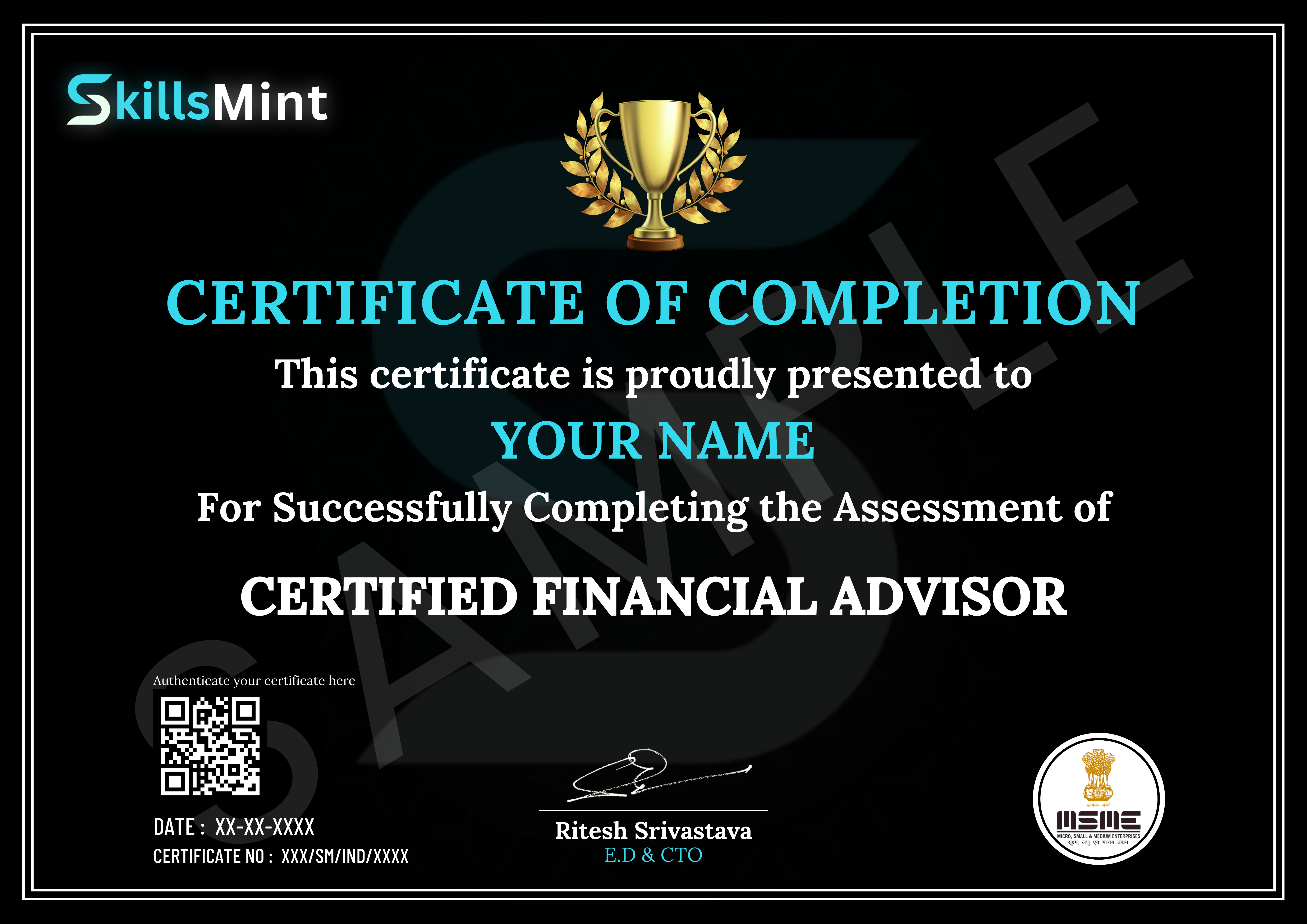Sample certificate preview