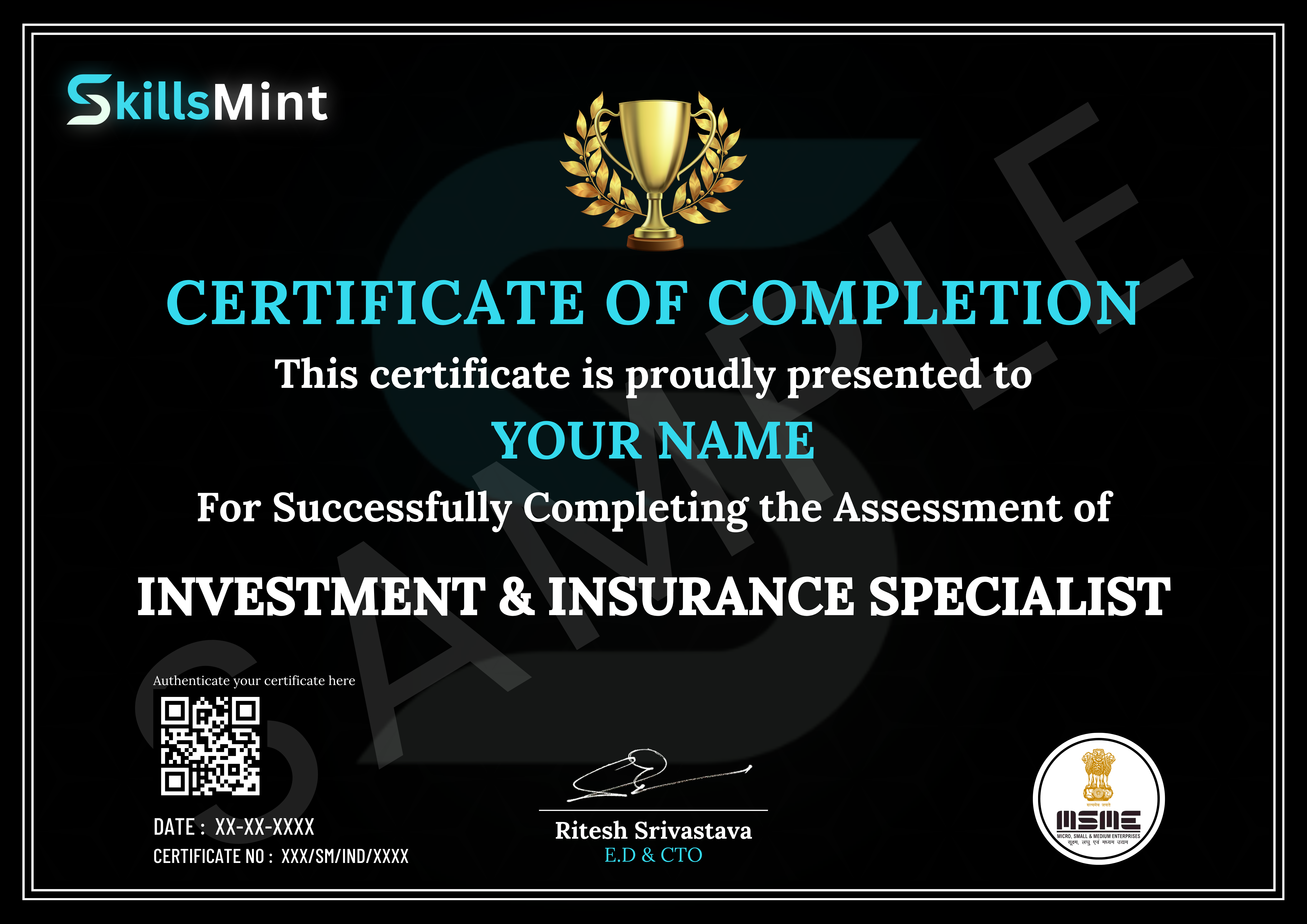 Sample certificate preview