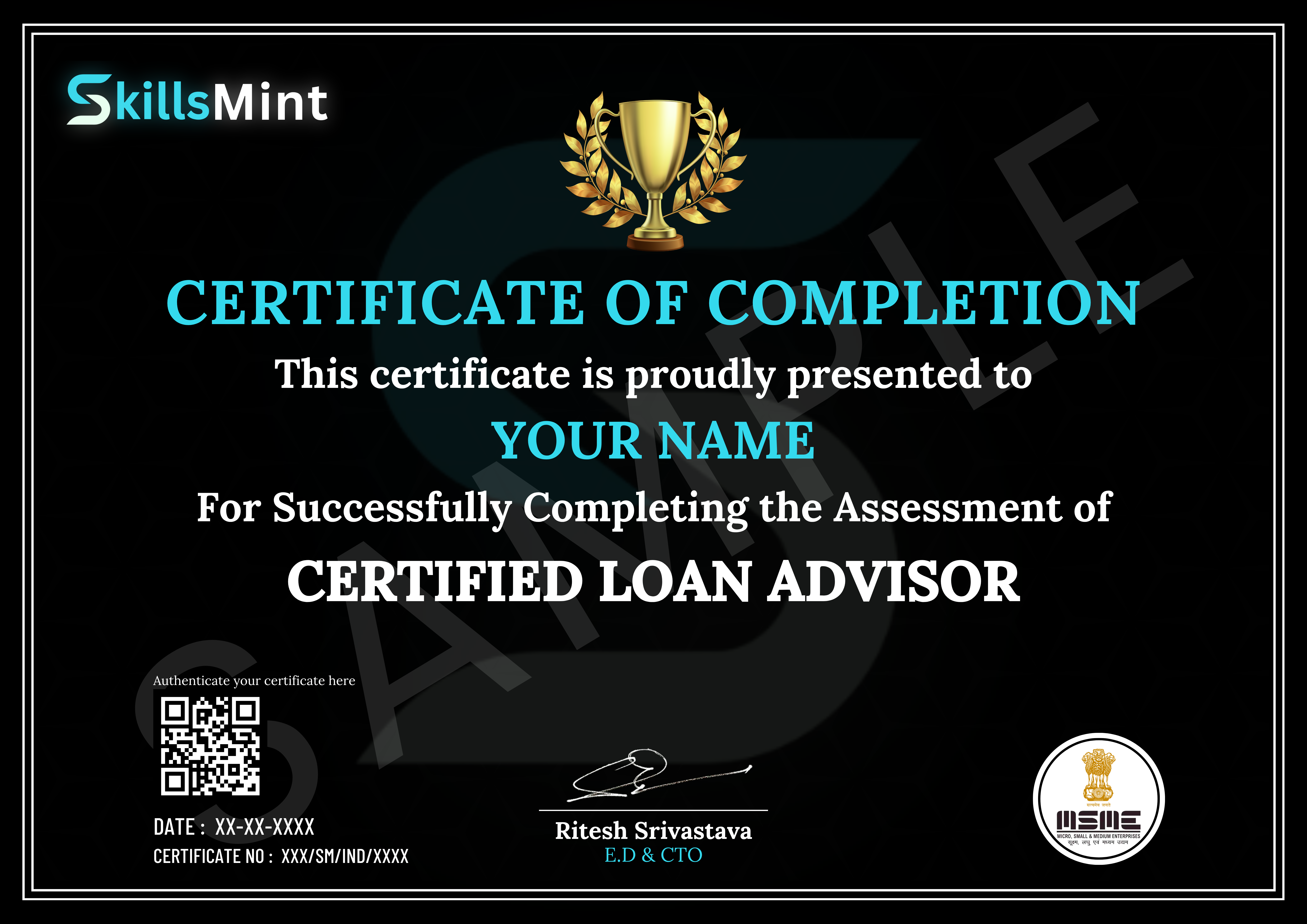 Sample certificate preview