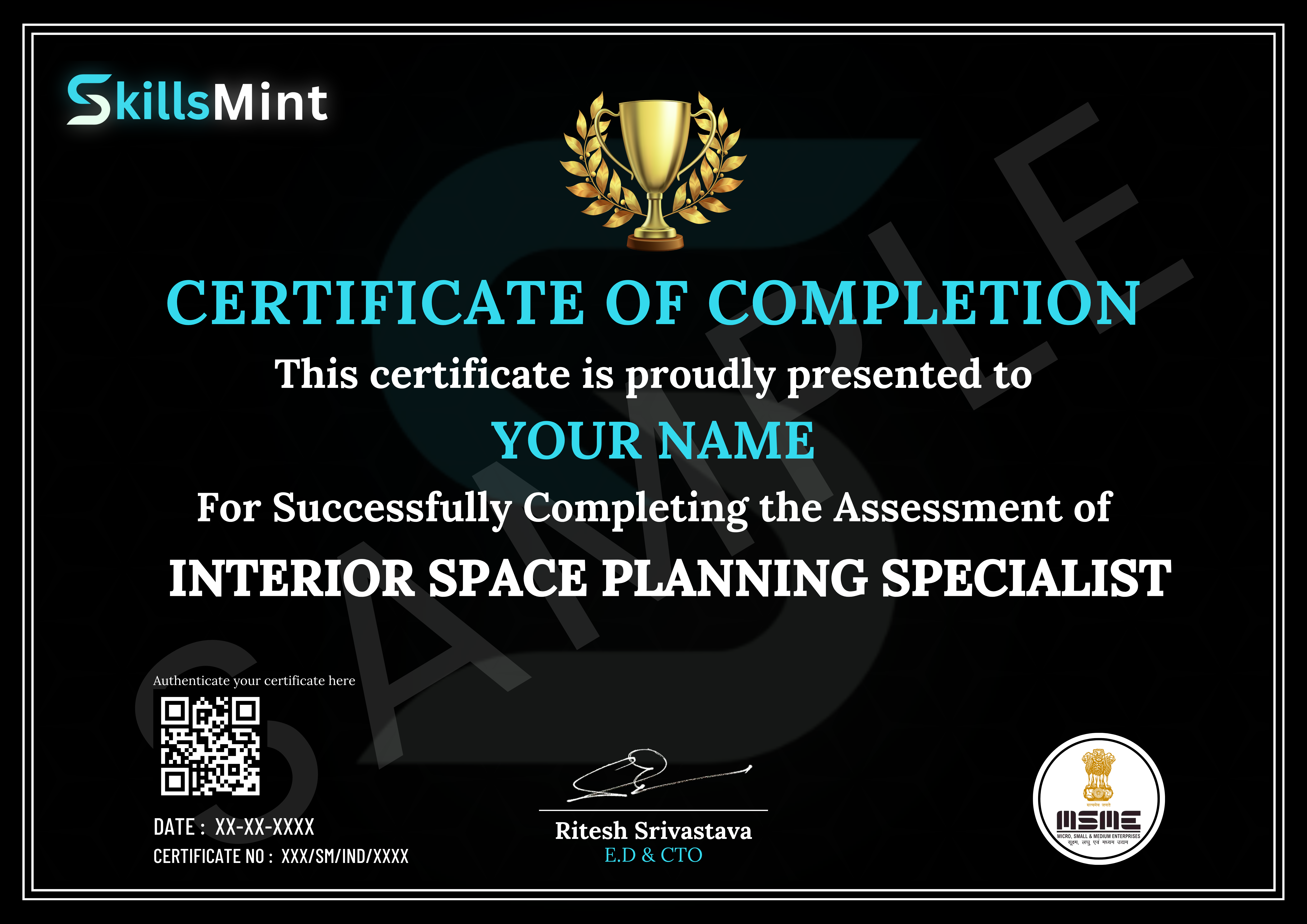 Sample certificate preview