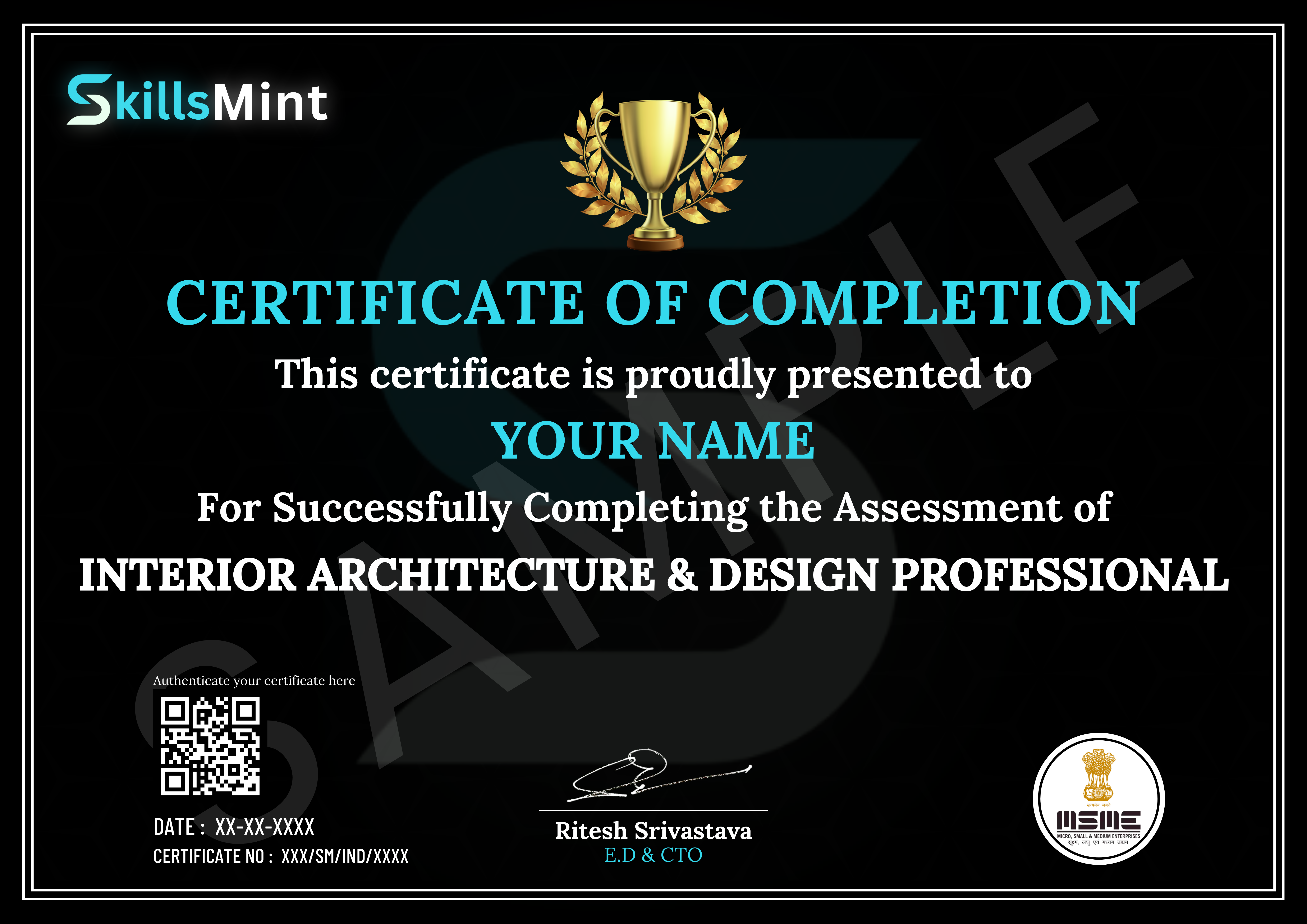 Sample certificate preview