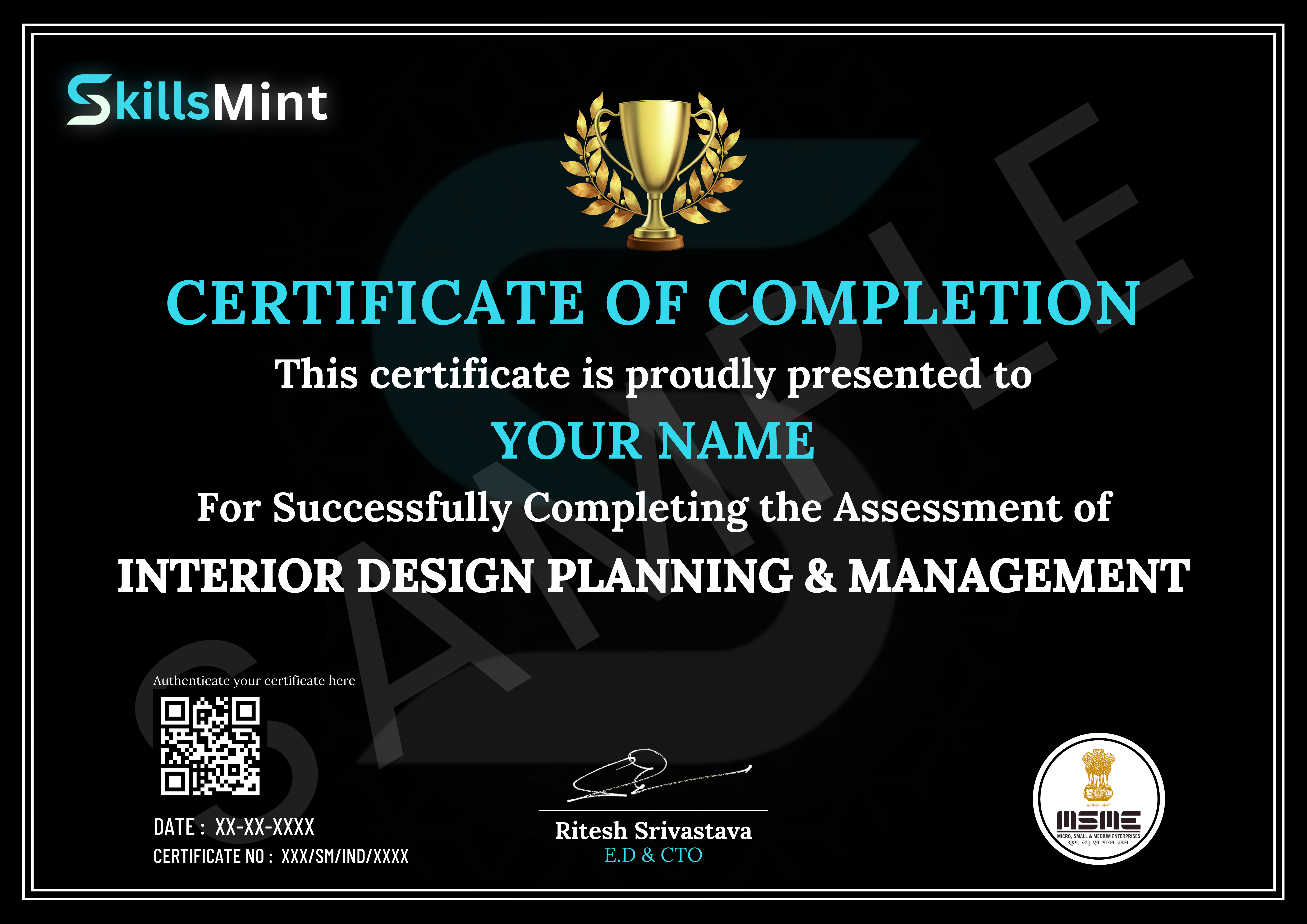 Sample certificate preview