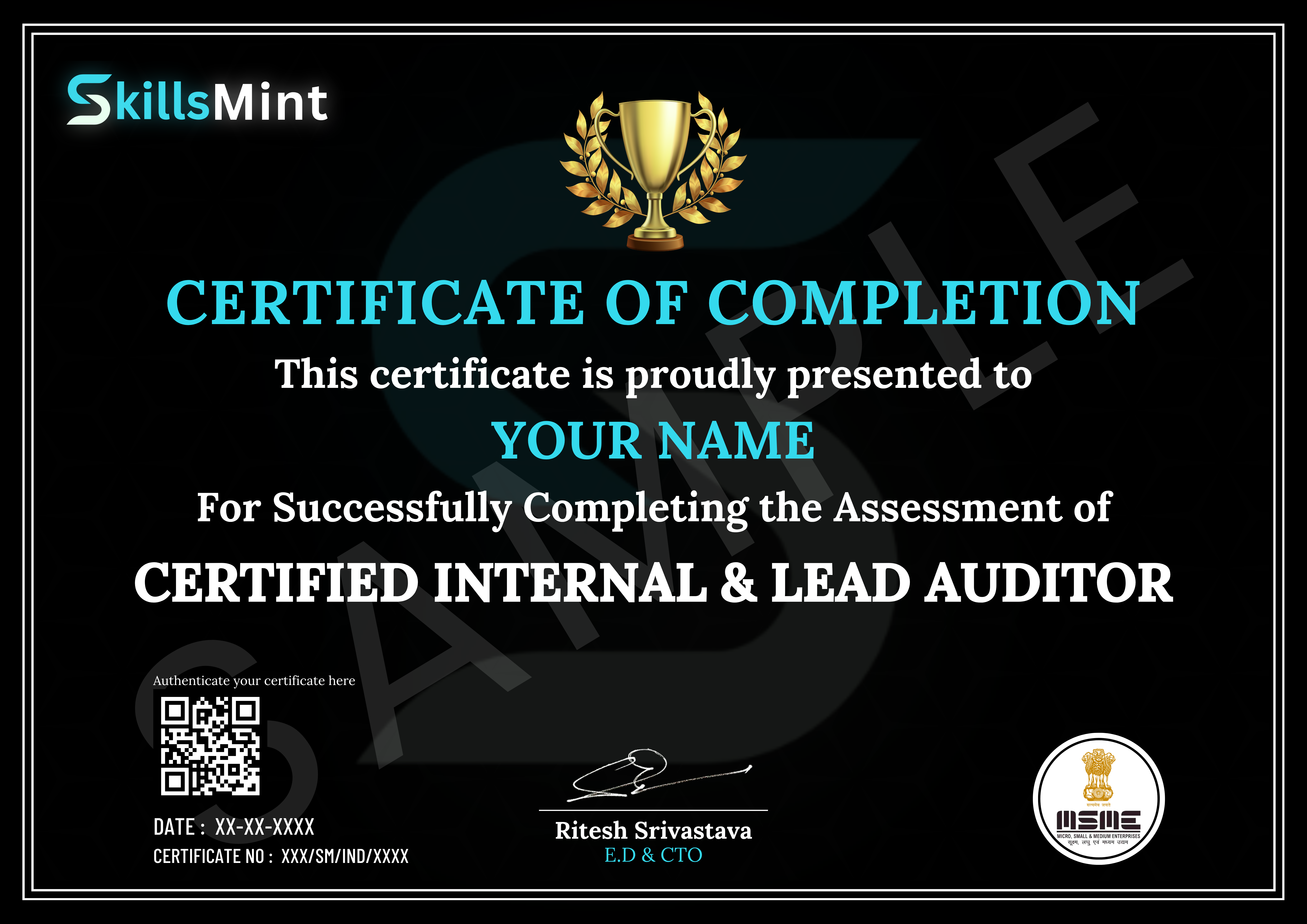 Sample certificate preview