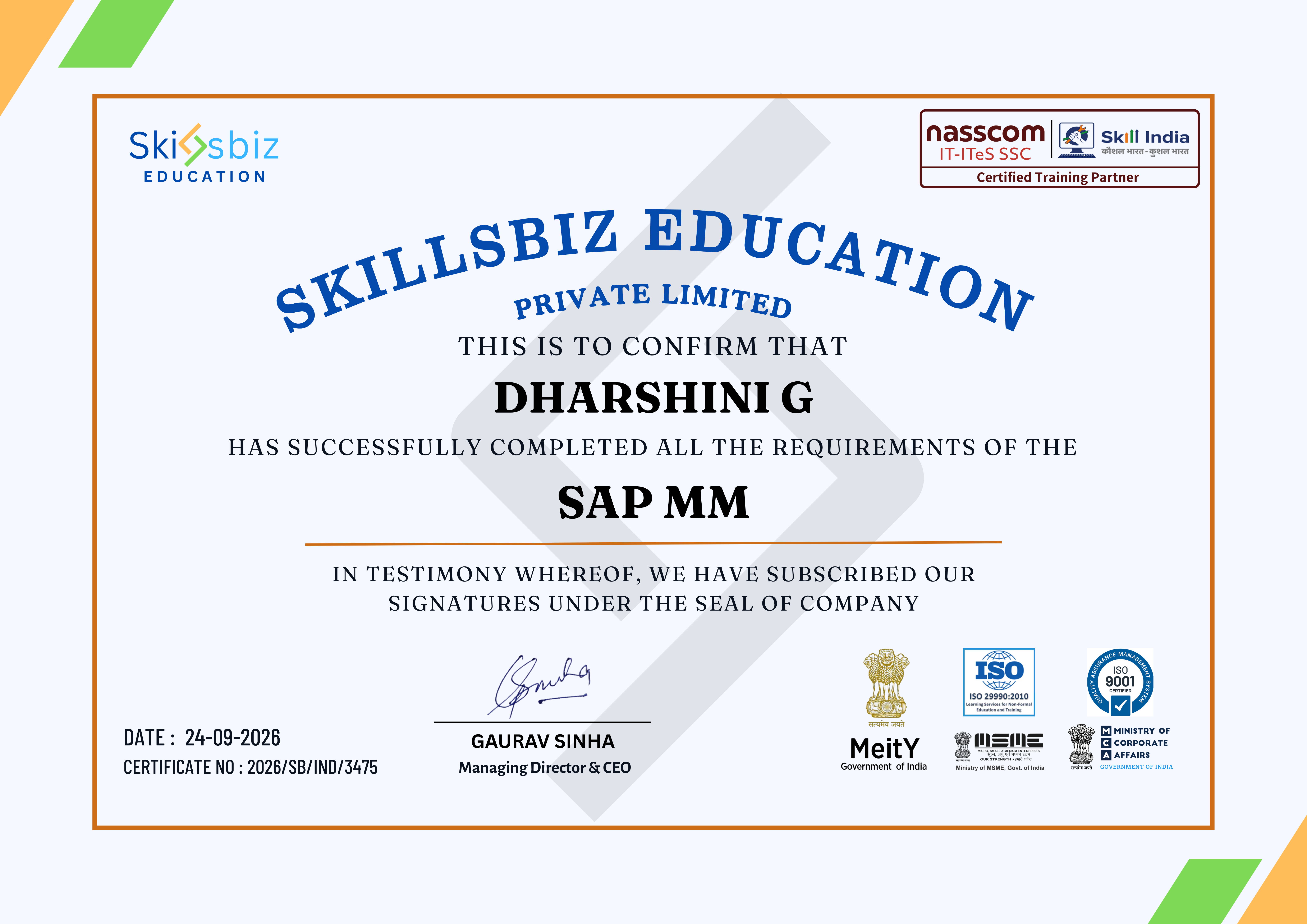 Certificate preview